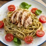 Pesto Chicken and Tomato Caprese Linguine Recipe