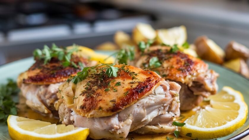 Lemon Garlic Butter Chicken Thighs