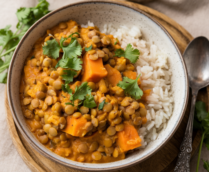 Vegan Lentil and Sweet Potato Curry Recipe