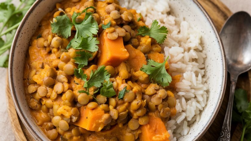 Vegan Lentil and Sweet Potato Curry Recipe