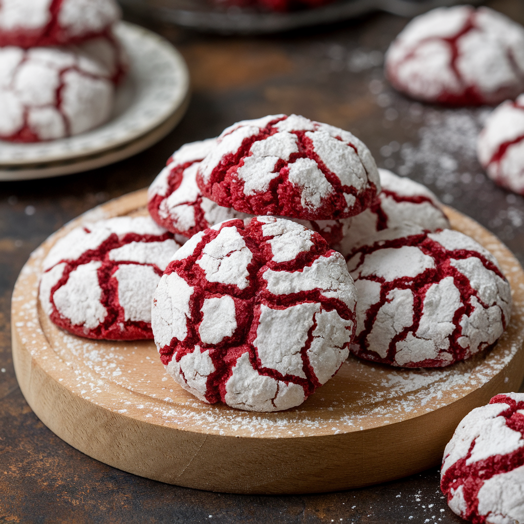 Red Velvet Crinkle Cookies